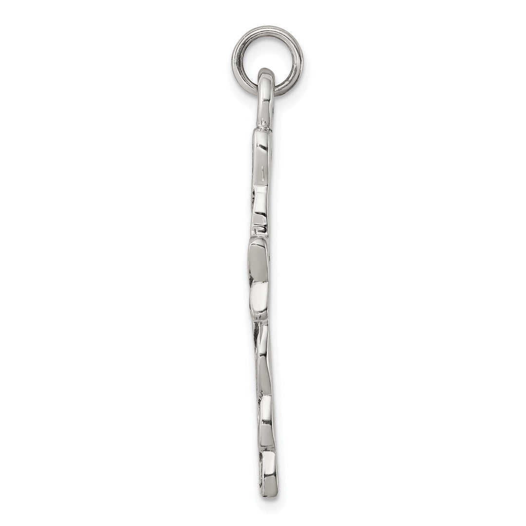 Silver Antiqued Polished Celtic Cross Pendant