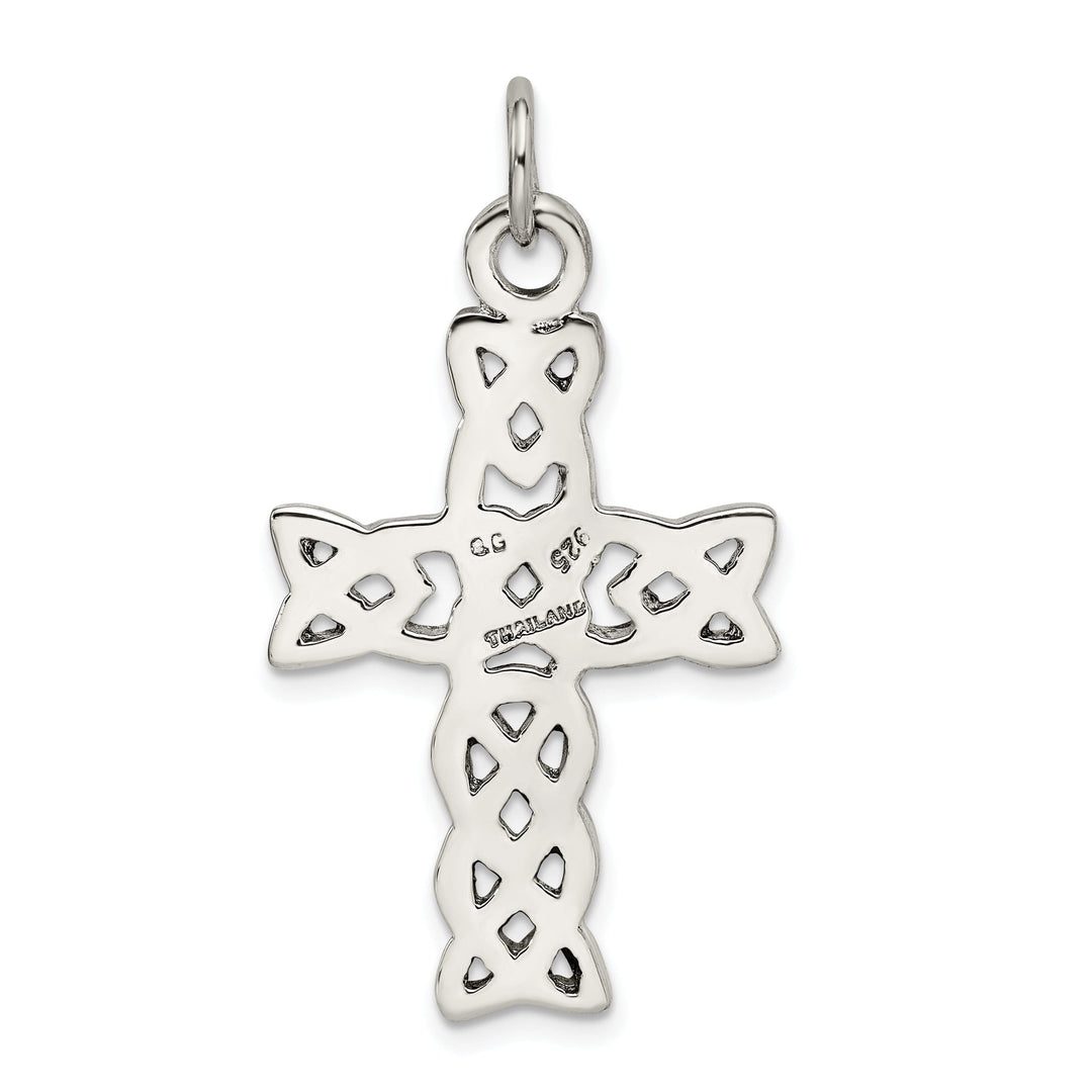 Silver Antiqued Polished Celtic Cross Pendant