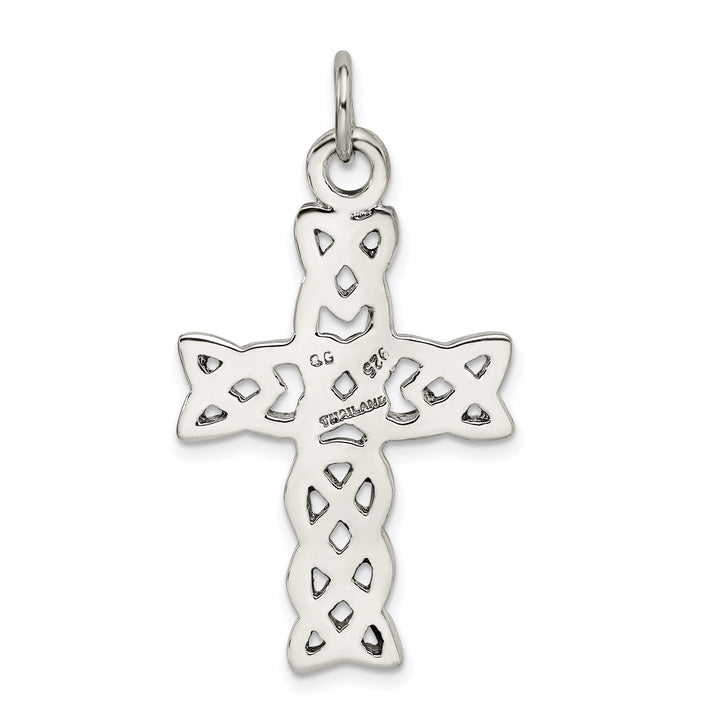Silver Antiqued Polished Celtic Cross Pendant