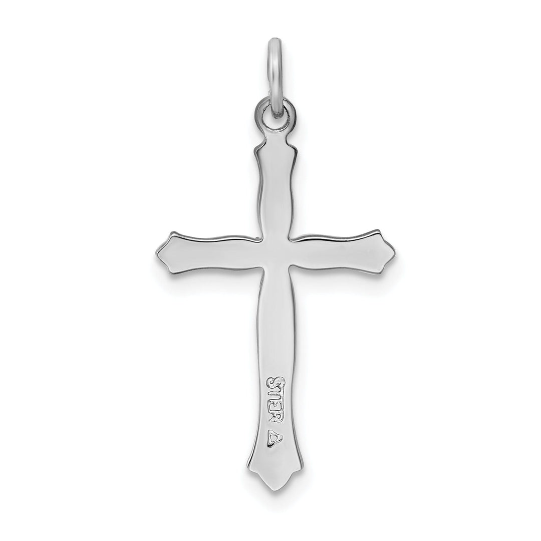 Silver Polish Vermeil Finish C.Z Cross Pendant