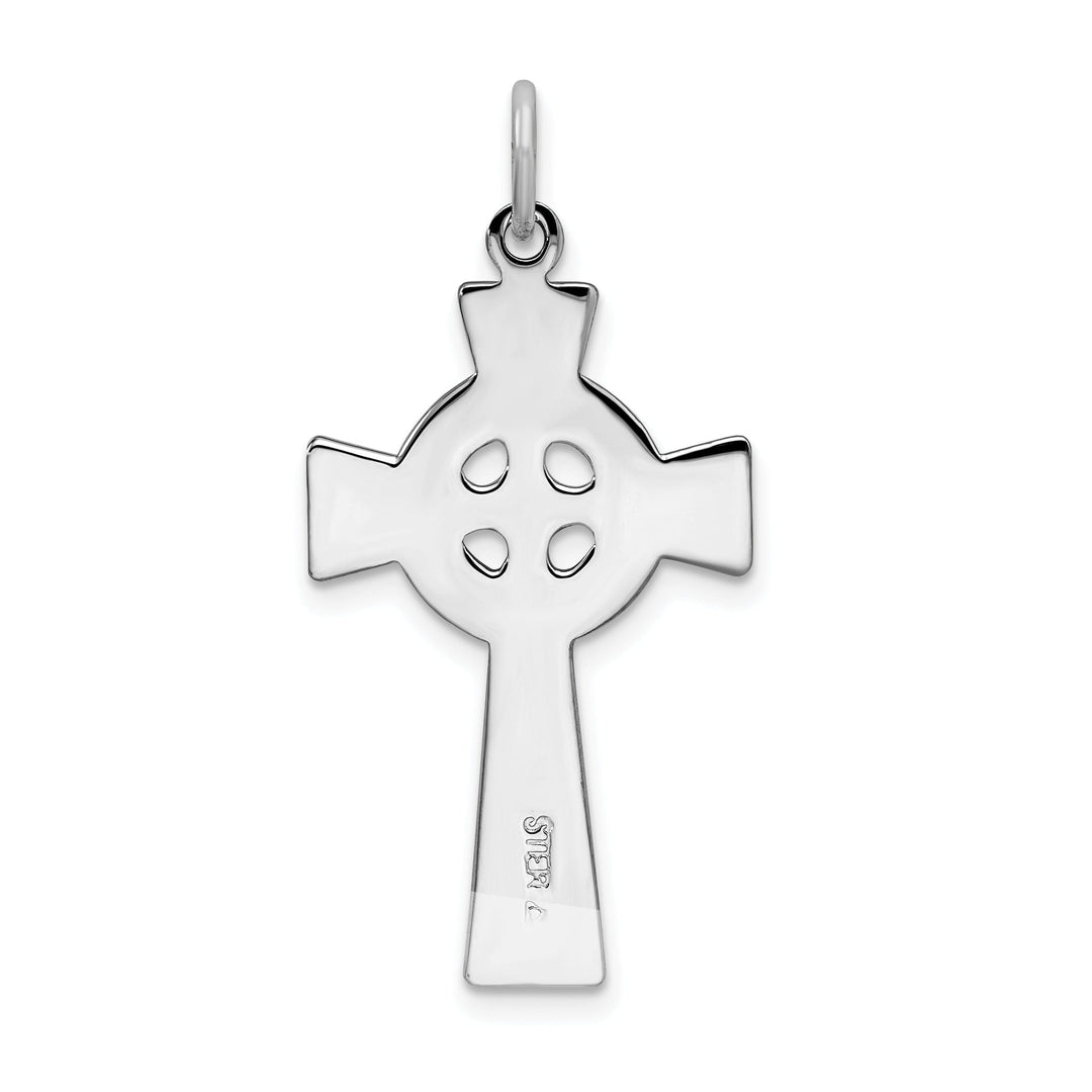 Silver Polished Finish Celtic Cross Pendant