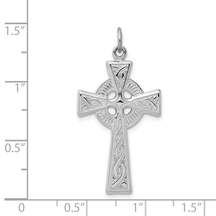 Silver Polished Finish Celtic Cross Pendant