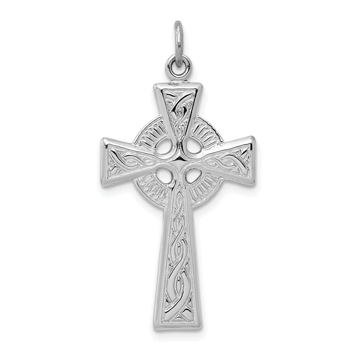 Silver Polished Finish Celtic Cross Pendant