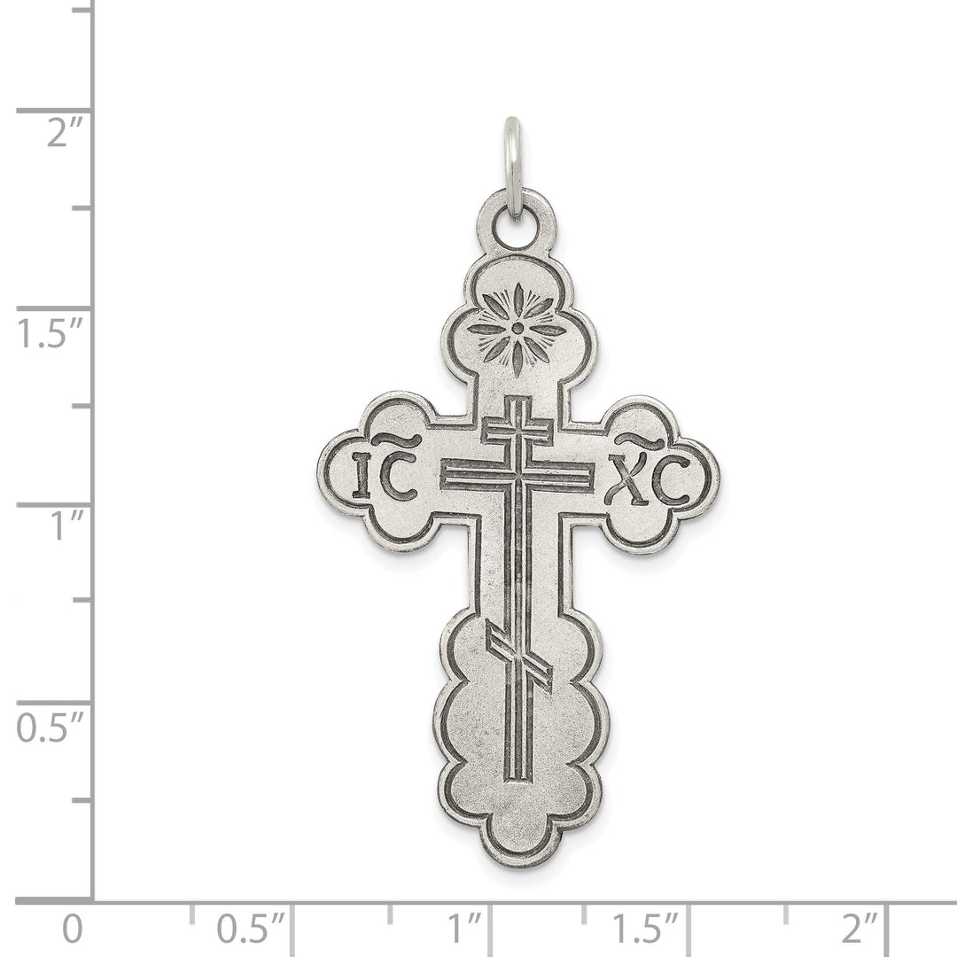 Sterling Silver Eastern Orthodox Cross Pendant