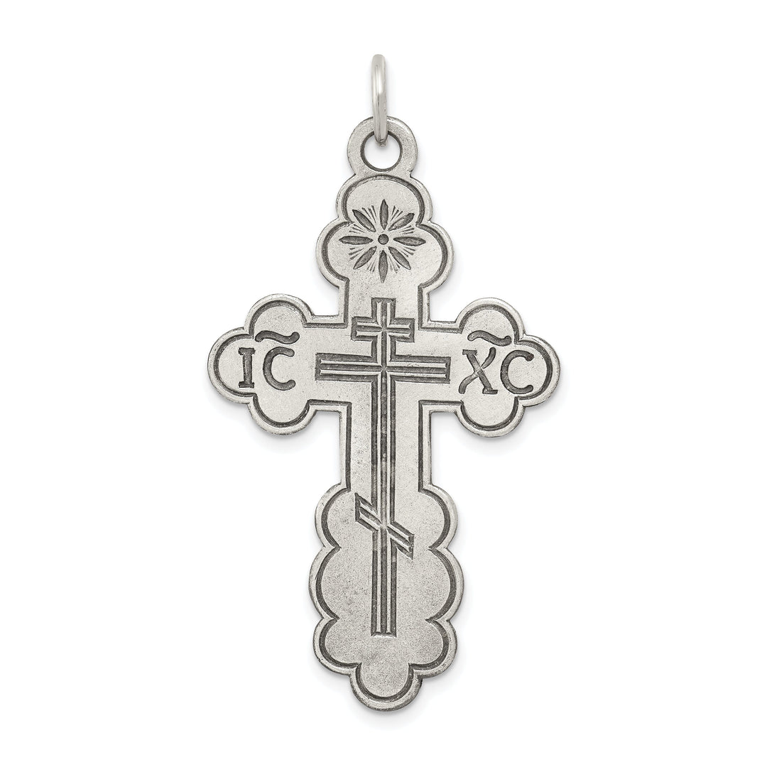 Sterling Silver Eastern Orthodox Cross Pendant