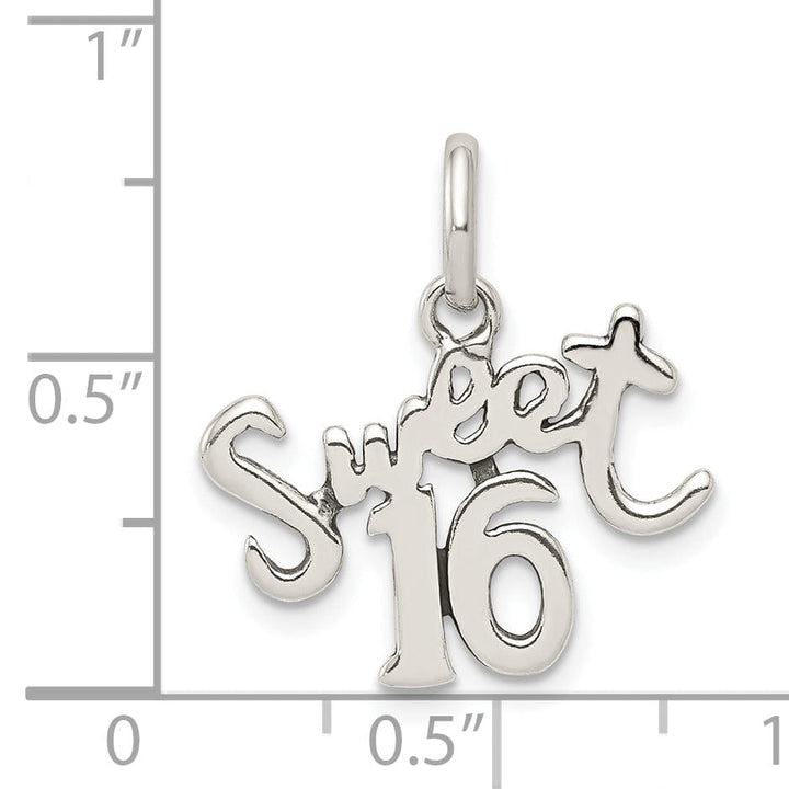 Sterling Silver Antiqued Finish Sweet 16 Charm