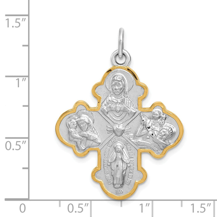 Sterling Silver 4-way Medal