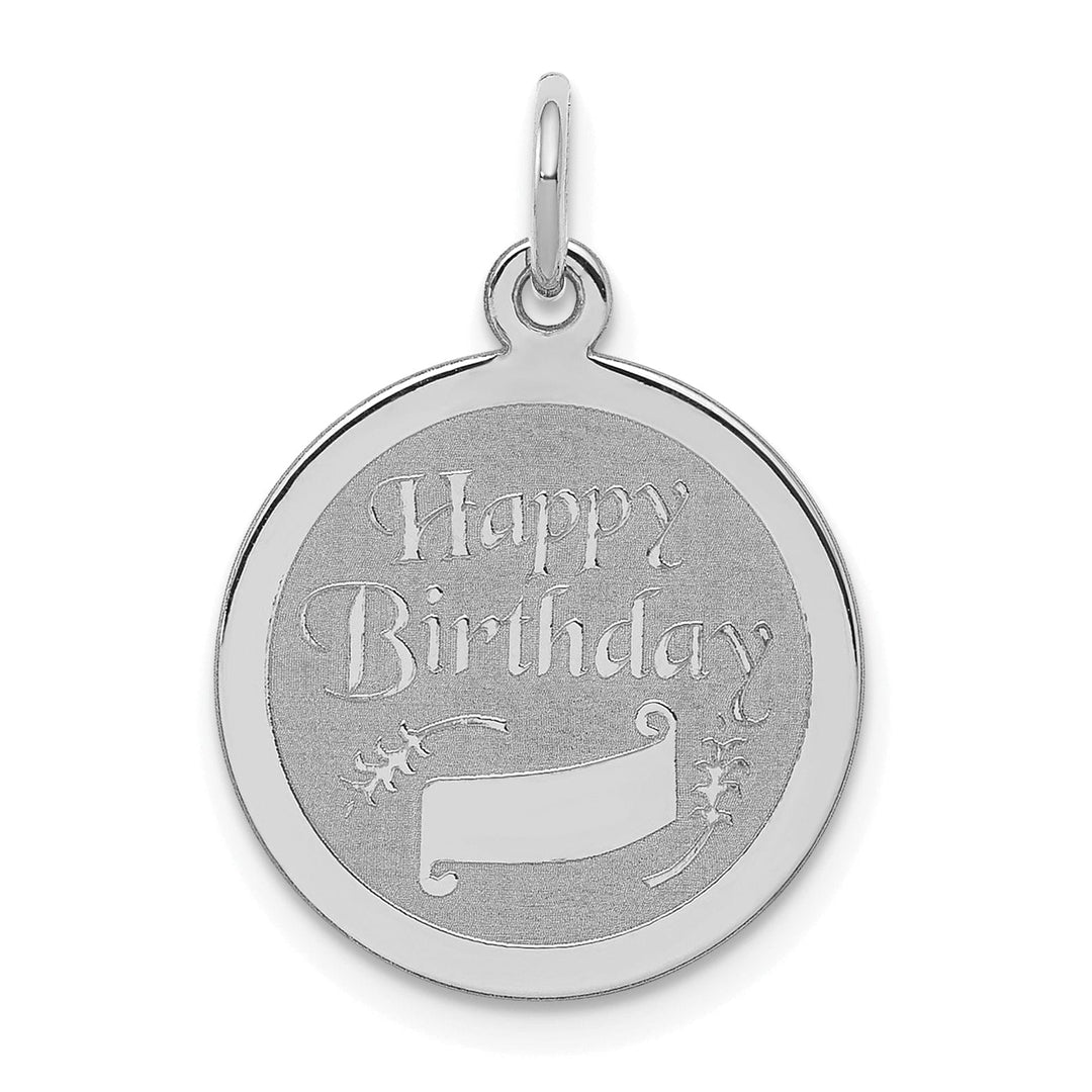 Sterling Silver Solid Happy Birthday Disc Charm