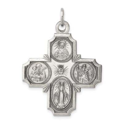 Sterling Silver Antiqued 4-way Medal at $ 66.02 only from Jewelryshopping.com