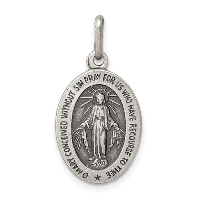 Sterling Silver Antiqued Miraculous Medal at $ 16.78 only from Jewelryshopping.com