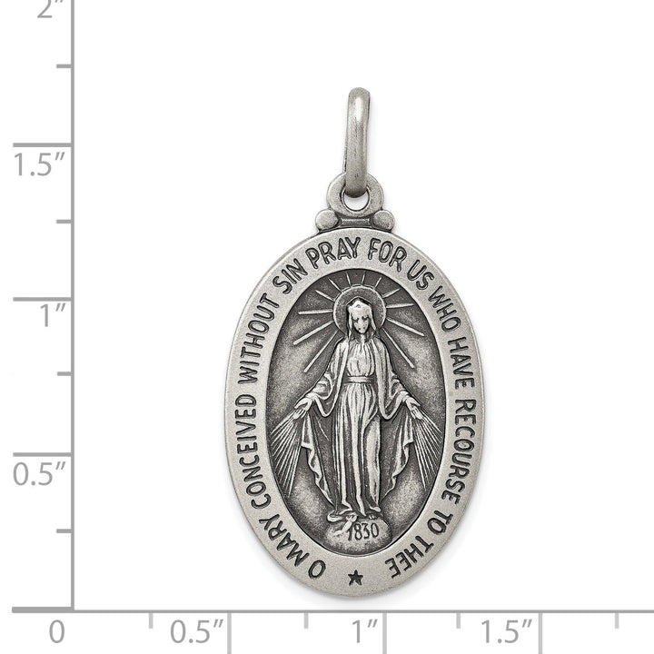 Sterling Silver Antiqued Miraculous Medal