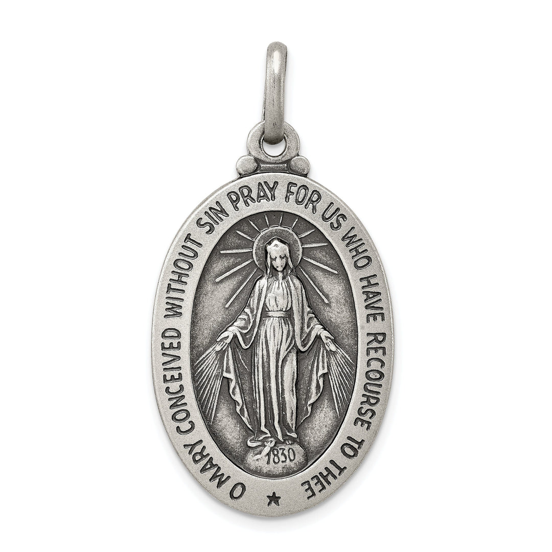 Sterling Silver Antiqued Miraculous Medal