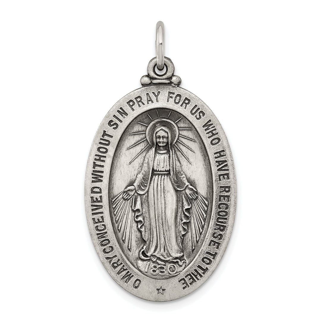 Sterling Silver Antiqued Miraculous Medal