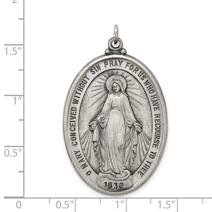 Sterling Silver Antiqued Miraculous Medal