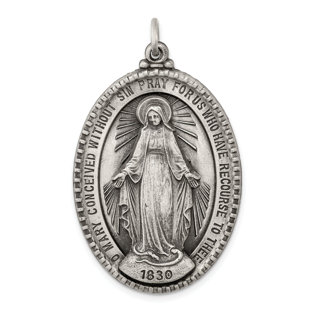 Sterling Silver Antiqued Miraculous Medal