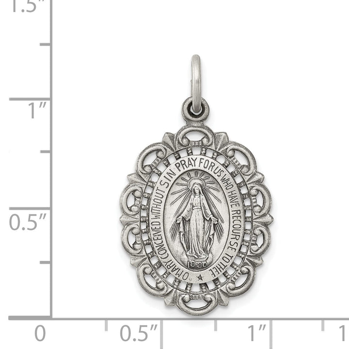 Sterling Silver Antiqued Miraculous Medal