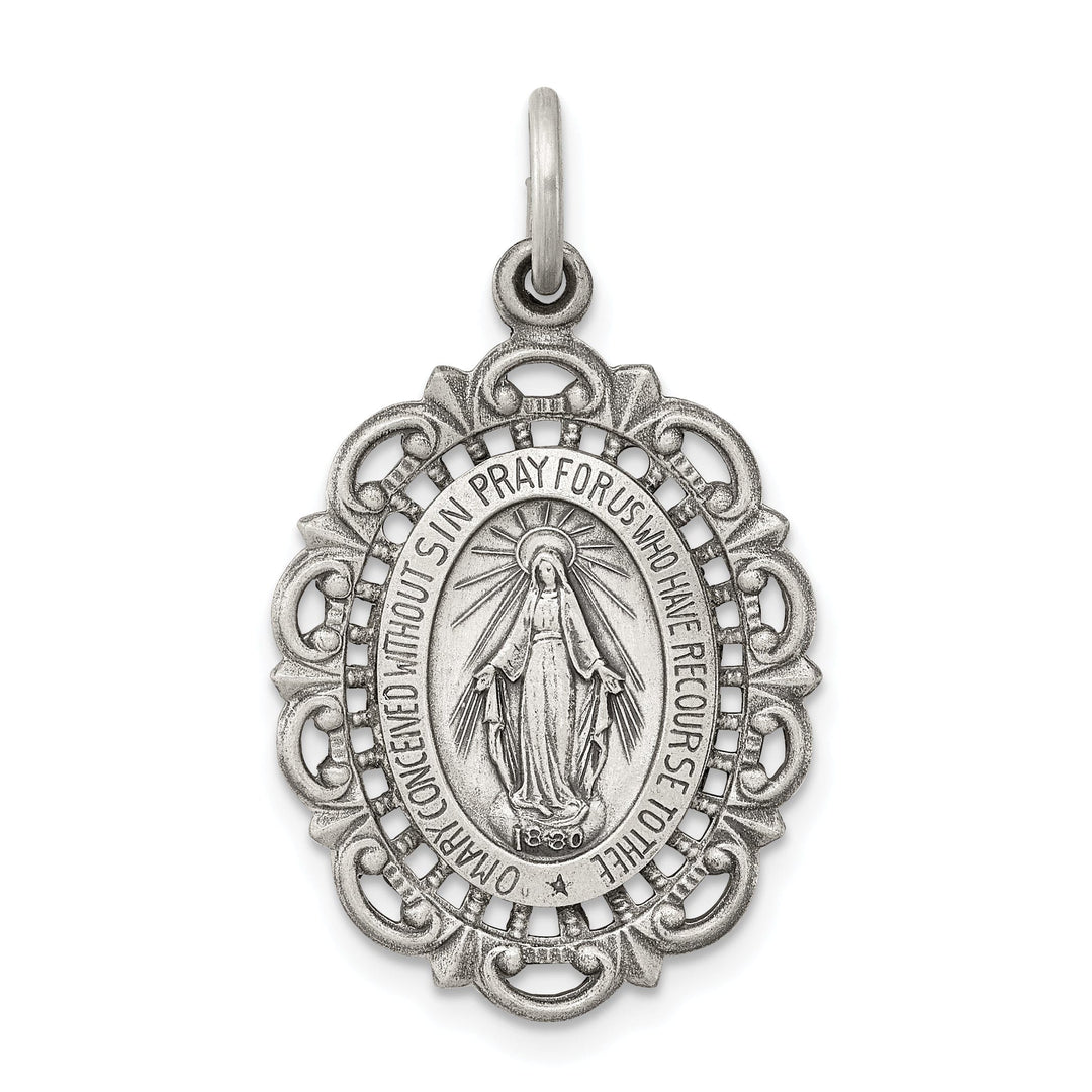 Sterling Silver Antiqued Miraculous Medal