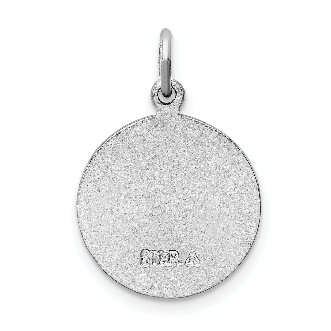 Sterling Silver Blue Epoxy St. Christopher Medal