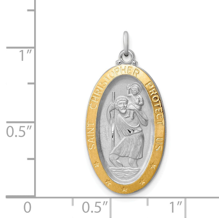 Sterling Silver Vermeil St. Christopher Medal