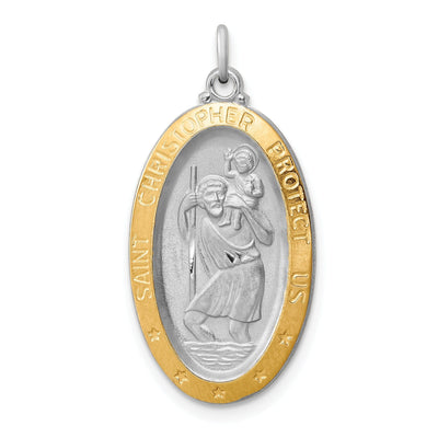 Sterling Silver Vermeil St. Christopher Medal