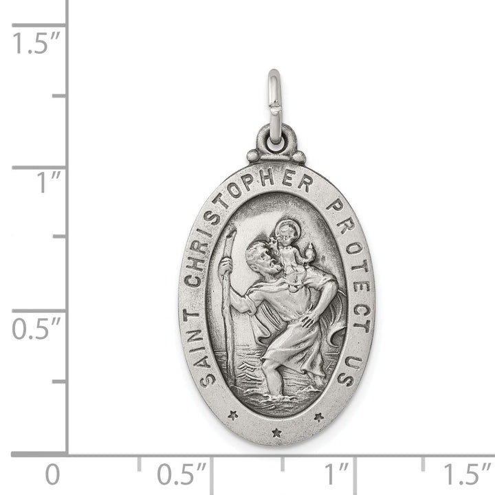 925 Sterling Silver St. Christopher Medal Pendant