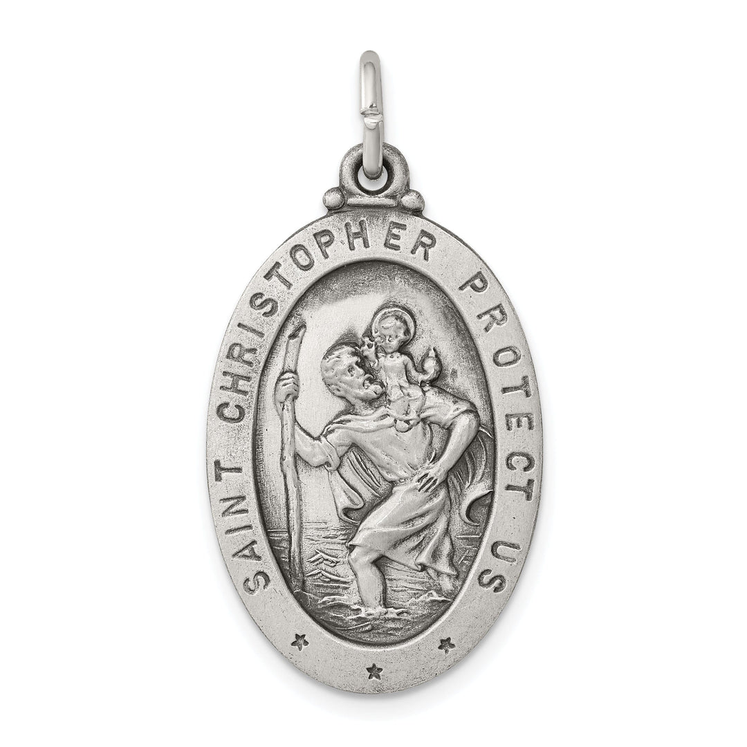 925 Sterling Silver St. Christopher Medal Pendant