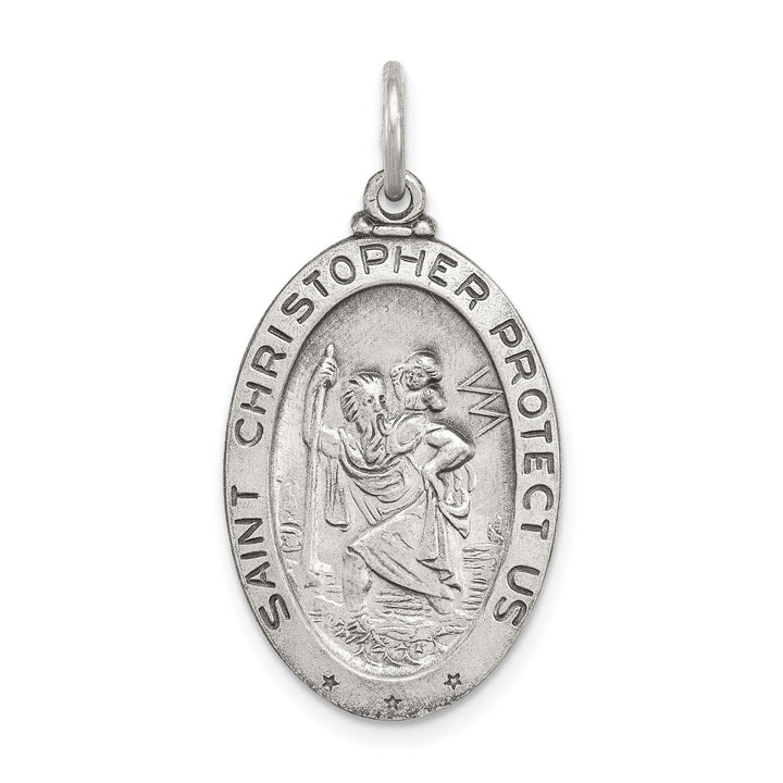 Sterling Silver St. Christopher Hockey Medal