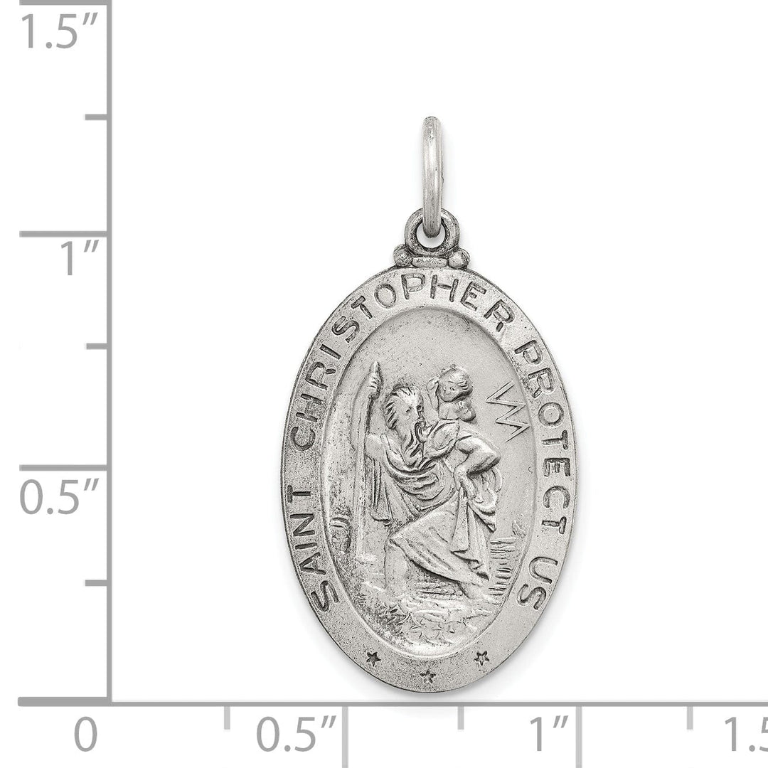 Sterling Silver St. Christopher Baseball Medal