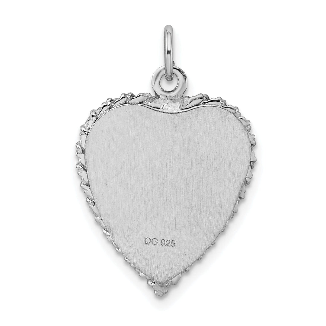 Sterling Silver Solid Sweet Sixteen Heart Charm