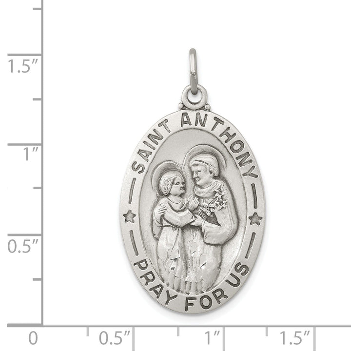 Sterling Silver Antiqued Saint Anthony Medal