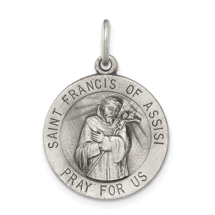 Silver Antiqued Saint Francis of Assisi Medal