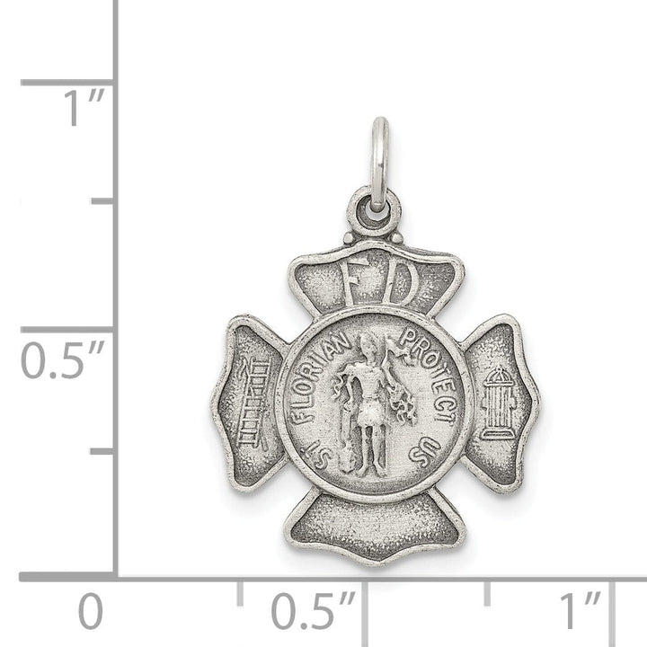 Sterling Silver Saint Florian Badge Medal