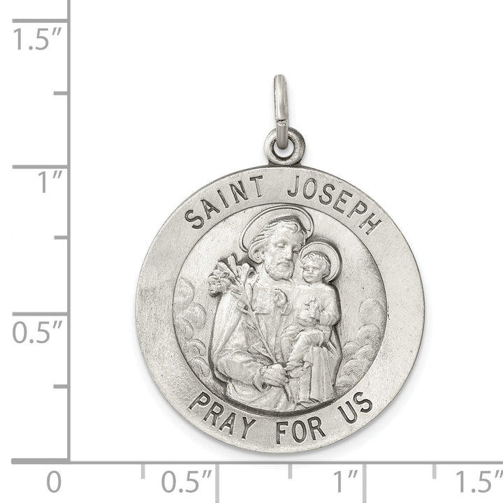 Sterling Silver Antiqued Saint Joseph Medal