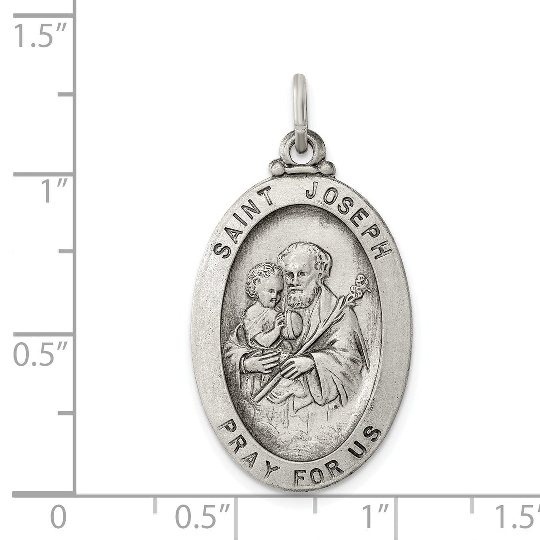Sterling Silver Antiqued Saint Joseph Medal