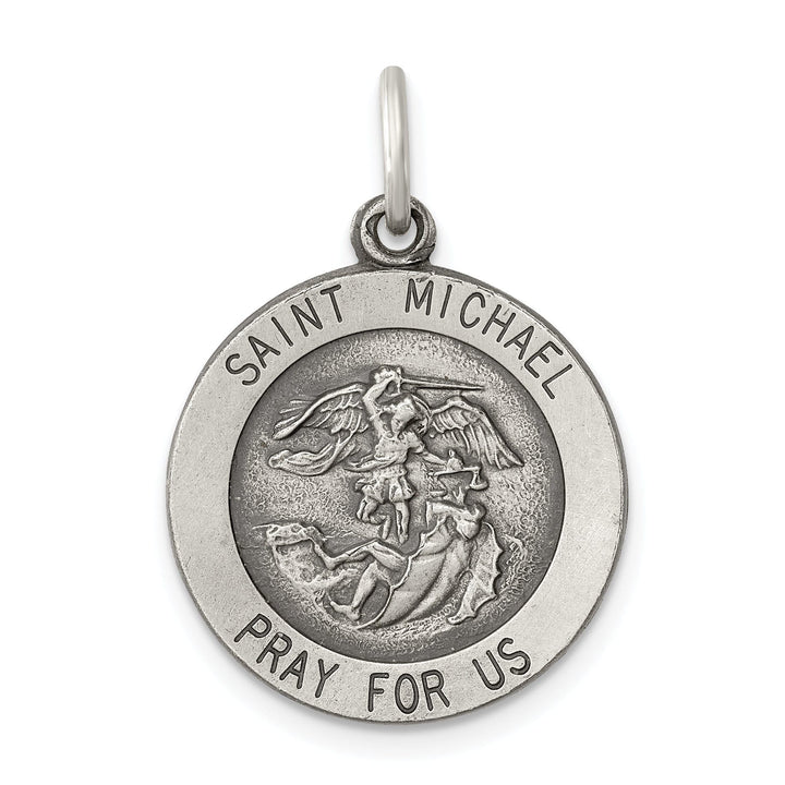 Sterling Silver Antiqued Saint Michael Medal