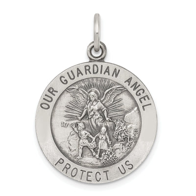 Sterling Silver Antiqued Guardian Angel Medal at $ 43.51 only from Jewelryshopping.com