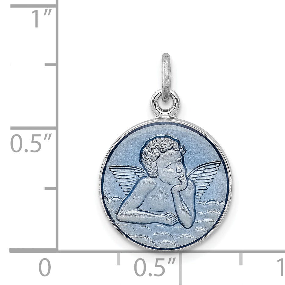 Sterling Silver Blue Epoxy Angel Charm