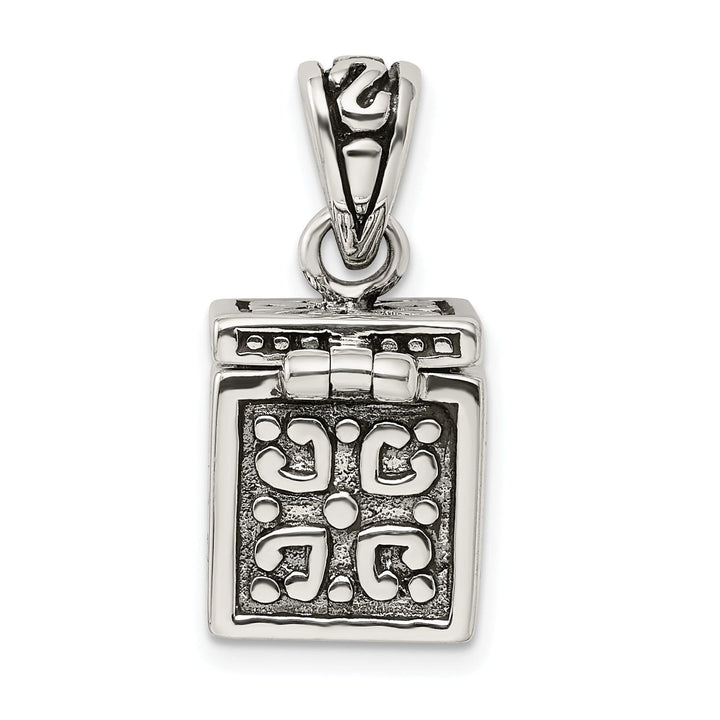 Sterling Silver Square Prayer Box Pendant