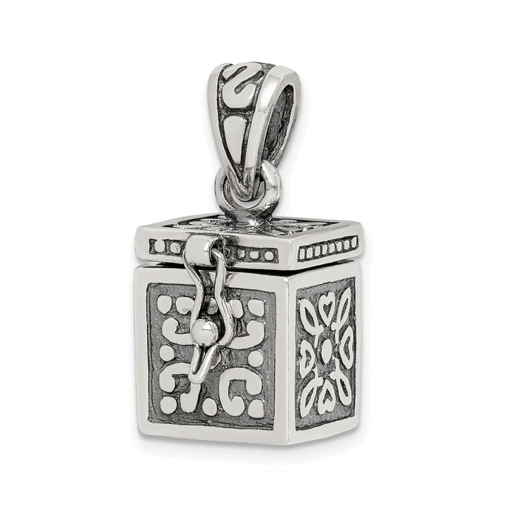 Sterling Silver Square Prayer Box Pendant