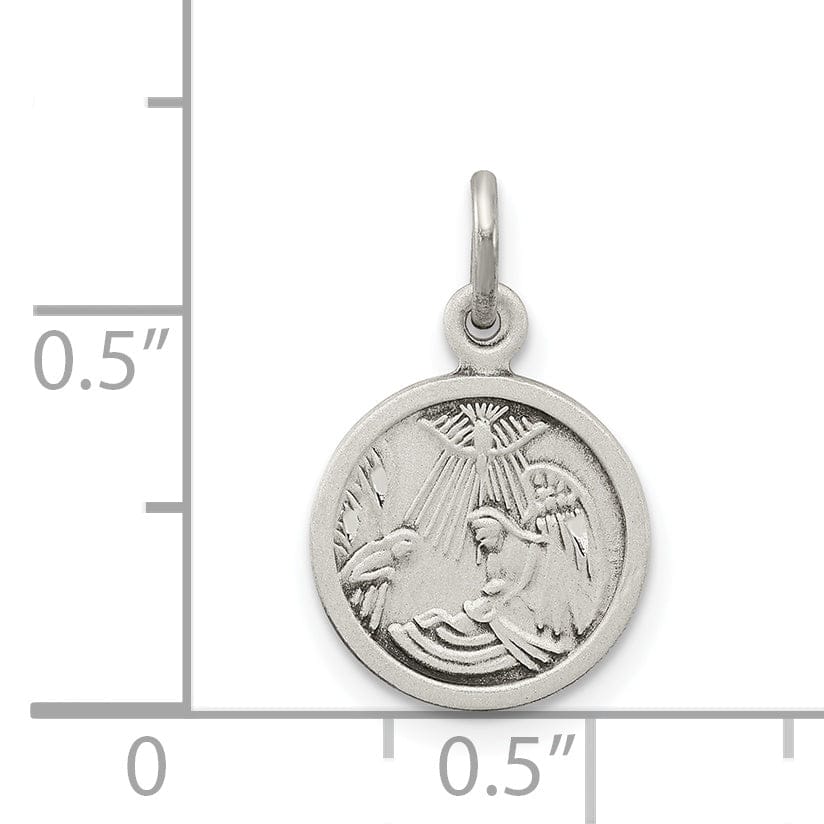 Sterling Silver Antiqued Baptism Medal