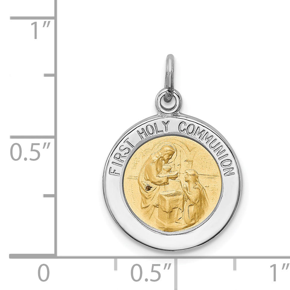Sterling Silver Vermeil Holy Communion Medal