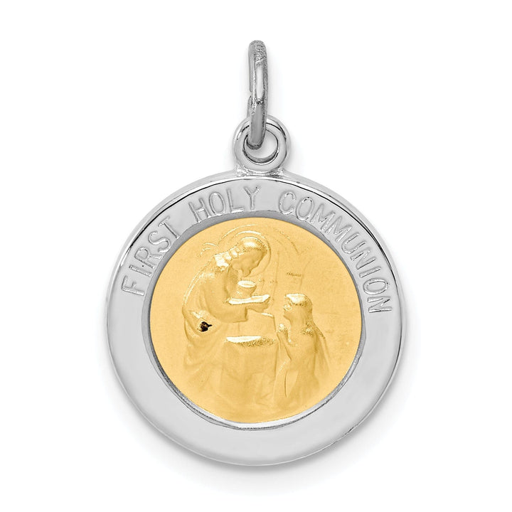 Sterling Silver Vermeil Holy Communion Medal