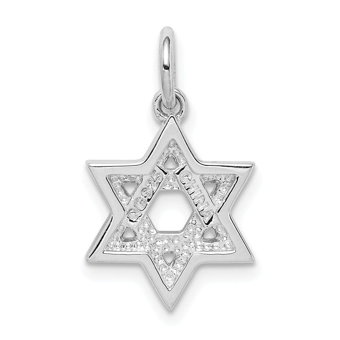 Silver Enameled Blue Star of David Pendant