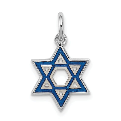 Silver Enameled Blue Star of David Pendant at $ 29.84 only from Jewelryshopping.com
