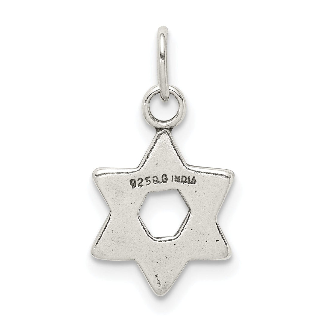 Silver Antiqued Star of David Charm Pendant