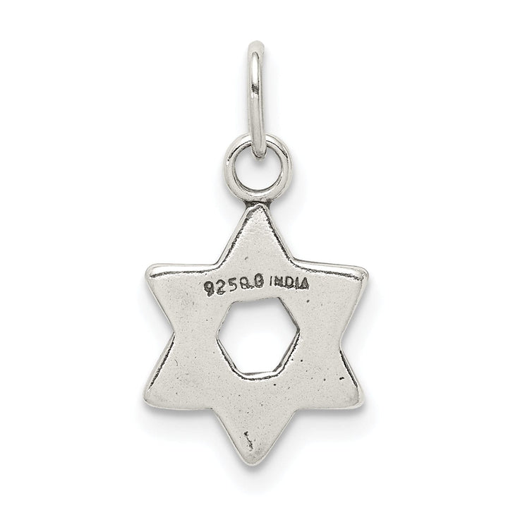 Silver Antiqued Star of David Charm Pendant