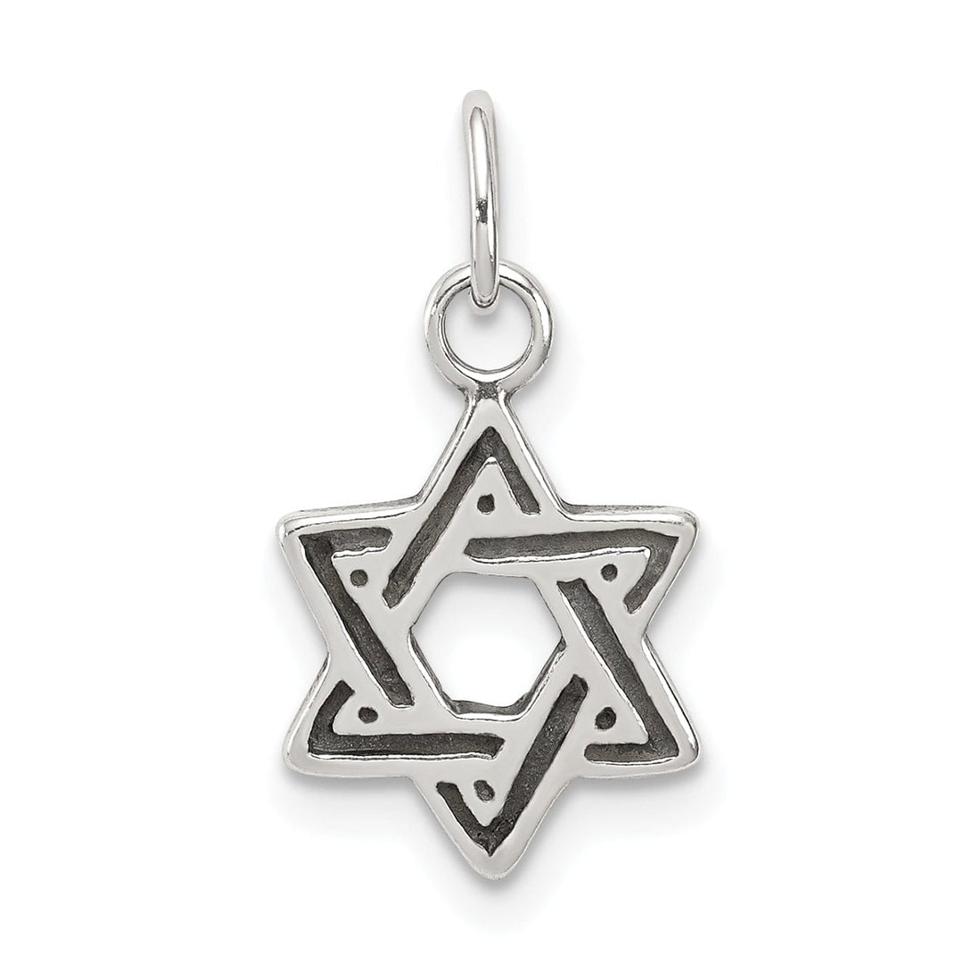 Silver Antiqued Star of David Charm Pendant