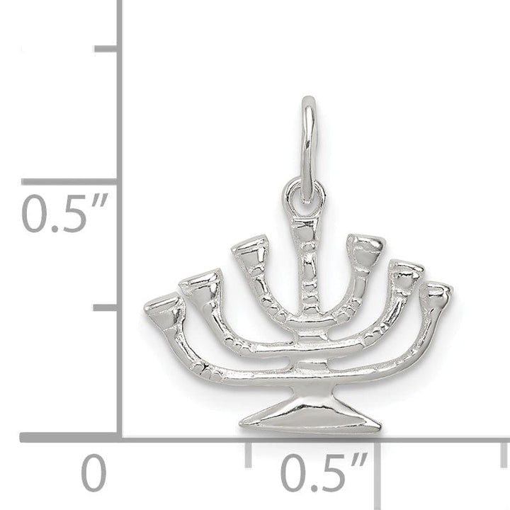 Sterling Silver Menorah Charm Pendant