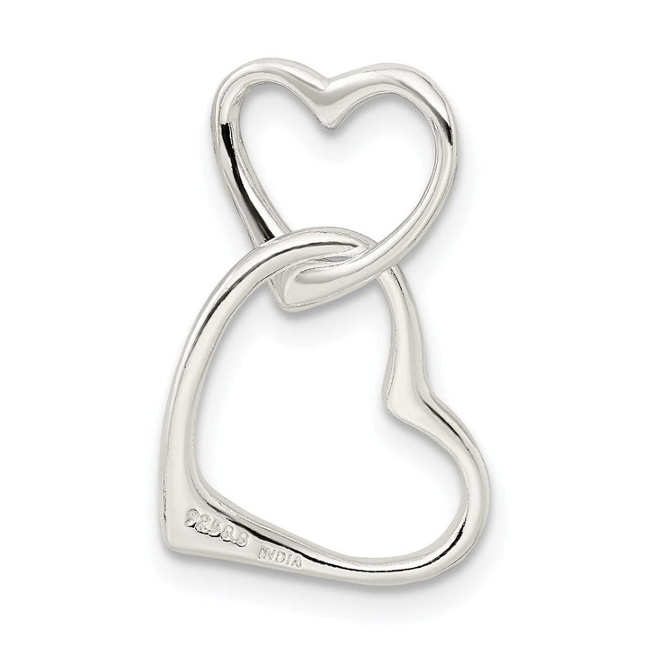 Sterling Silver Double Heart Slide Pendant