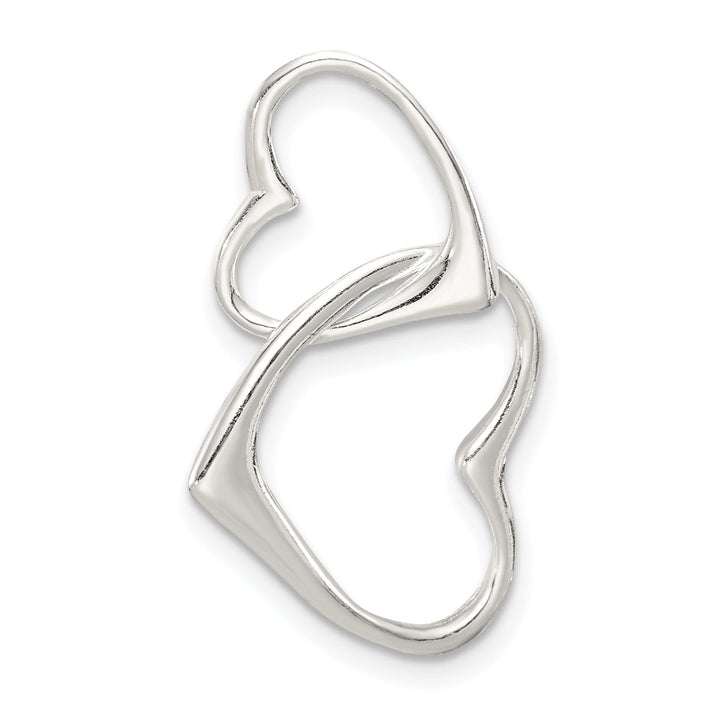 Sterling Silver Double Heart Slide Pendant